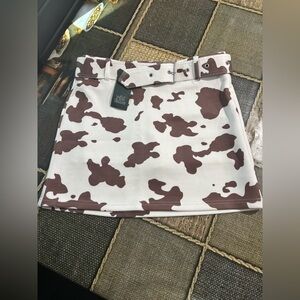 Wild fable Chocolate and Cream Patterned Mini Skirt